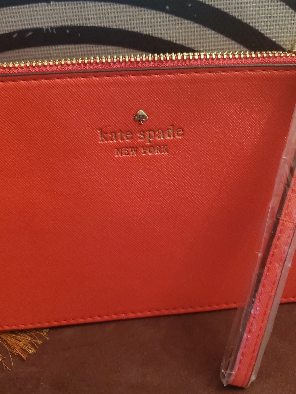 kate spade New York Red Saffiano Leather Wristlet